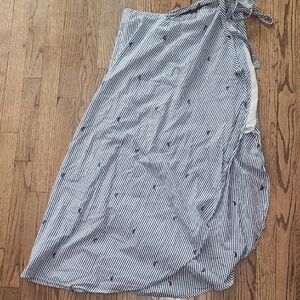 Striped Blue and White Wrap Skirt
